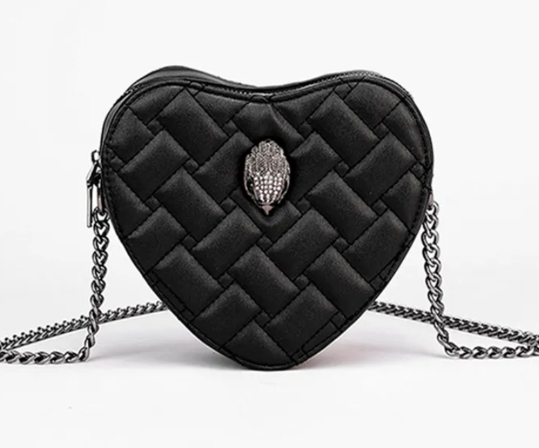 Women's Heart-Shape Shoulder Handbag with Chain Strap, Streetwear Shoulder Bag