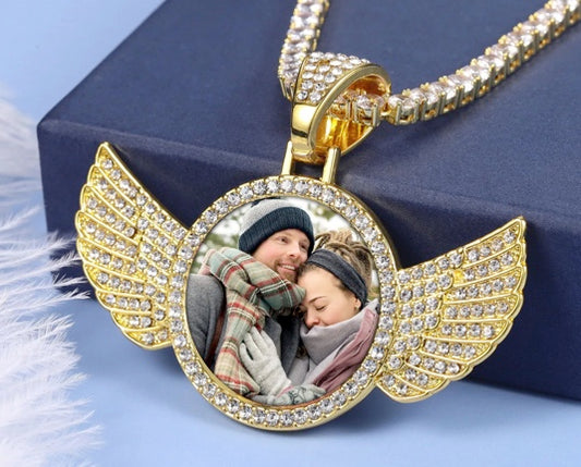 Angel Wings Photo Necklace