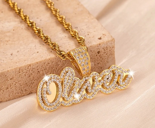 Crystal Cursive Necklace